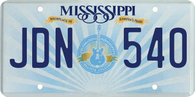 MS license plate JDN540
