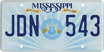 MS license plate JDN543