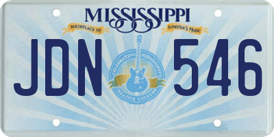 MS license plate JDN546