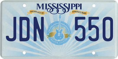 MS license plate JDN550