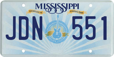MS license plate JDN551