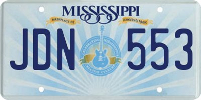 MS license plate JDN553