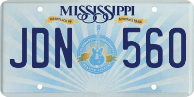 MS license plate JDN560