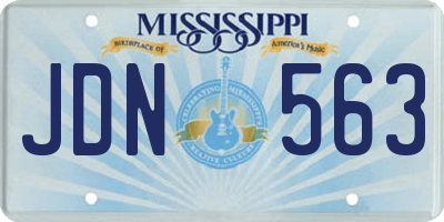 MS license plate JDN563