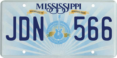 MS license plate JDN566