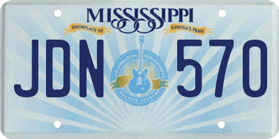 MS license plate JDN570