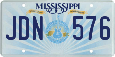 MS license plate JDN576