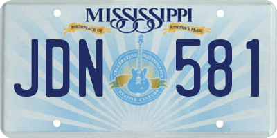 MS license plate JDN581