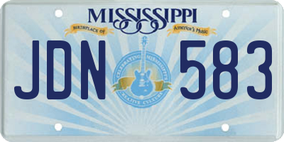 MS license plate JDN583
