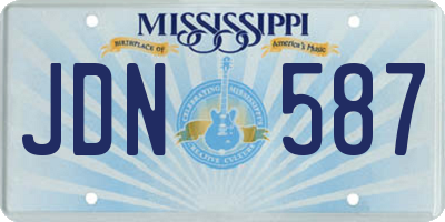 MS license plate JDN587
