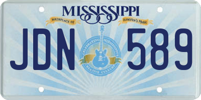 MS license plate JDN589
