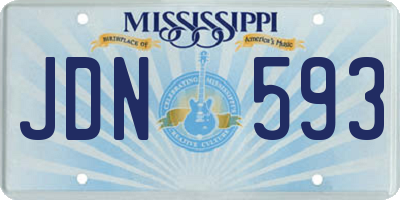 MS license plate JDN593