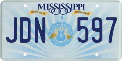MS license plate JDN597
