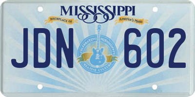 MS license plate JDN602