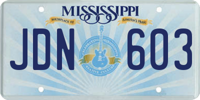 MS license plate JDN603