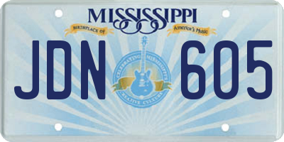 MS license plate JDN605
