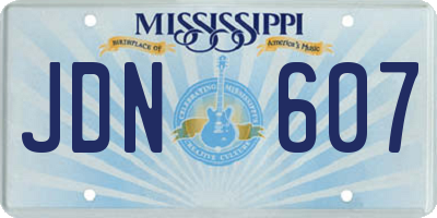 MS license plate JDN607