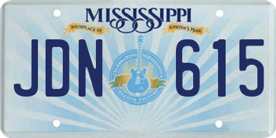 MS license plate JDN615