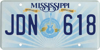 MS license plate JDN618