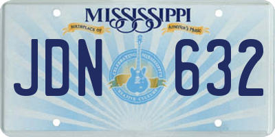 MS license plate JDN632