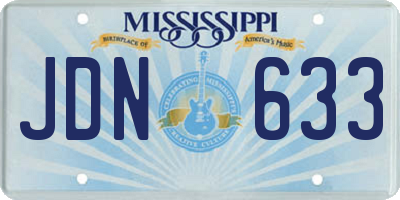 MS license plate JDN633