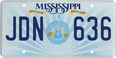 MS license plate JDN636