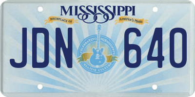 MS license plate JDN640