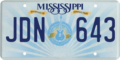MS license plate JDN643