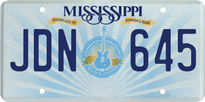 MS license plate JDN645