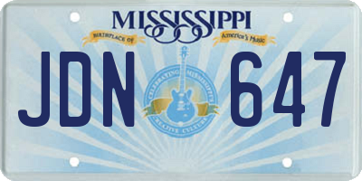 MS license plate JDN647