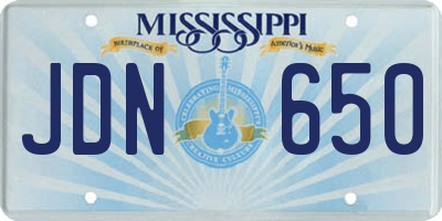 MS license plate JDN650