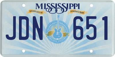 MS license plate JDN651