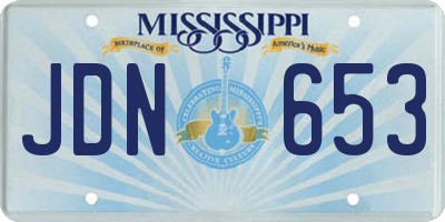 MS license plate JDN653