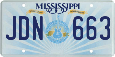 MS license plate JDN663