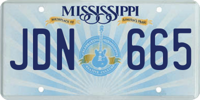 MS license plate JDN665