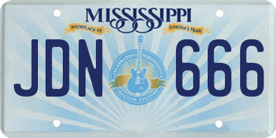 MS license plate JDN666
