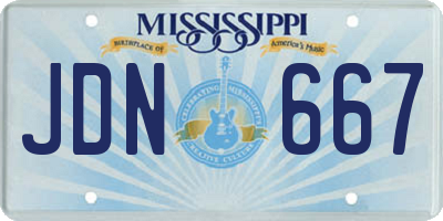 MS license plate JDN667