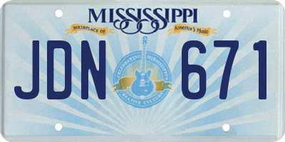 MS license plate JDN671