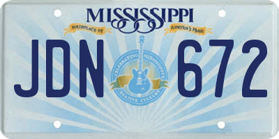 MS license plate JDN672