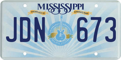 MS license plate JDN673