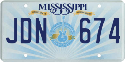 MS license plate JDN674