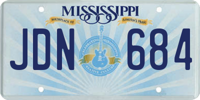MS license plate JDN684