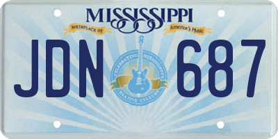 MS license plate JDN687