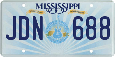 MS license plate JDN688