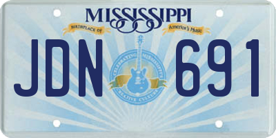 MS license plate JDN691