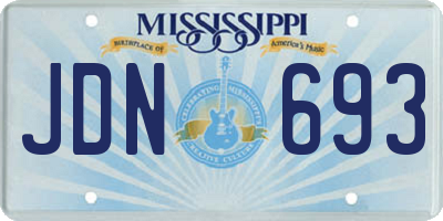 MS license plate JDN693