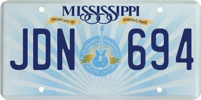 MS license plate JDN694