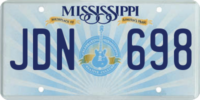 MS license plate JDN698