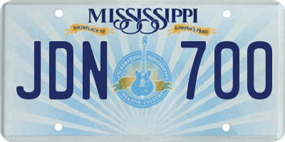 MS license plate JDN700