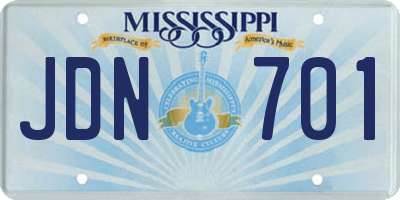 MS license plate JDN701